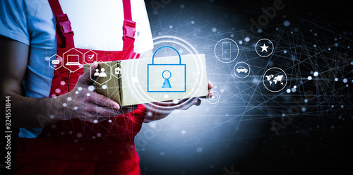 Photography Security delivery and logistics on a virtual touch screen interface