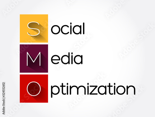 SMO - Social Media Optimization acronym, internet concept background