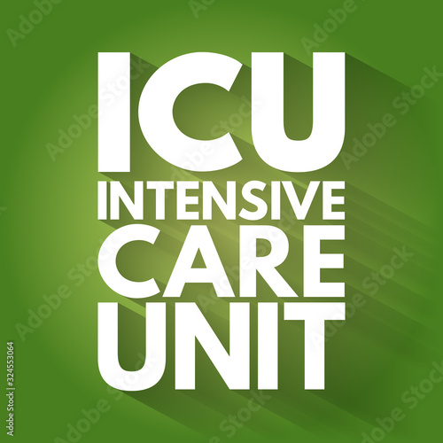 ICU - Intensive Care Unit acronym, medical concept background