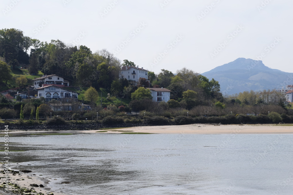 Beautiful view sea and beach Hendaye France Basque Country Beautiful view sea and beach Hendaye France Basque Country