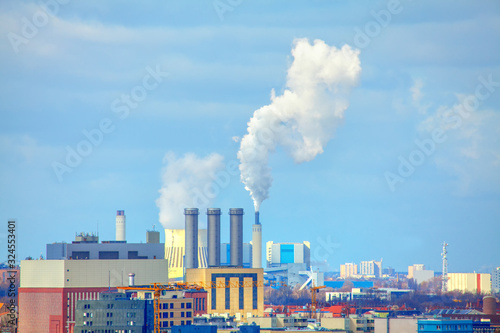 Canvas Print Smoking industrial pipes in Berlin