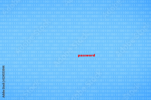 Foto exposed passord amid binary computer code - data security and cybercrime concept