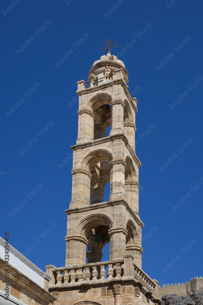 Glockenturm der Kirche Panagia auf Rhodos