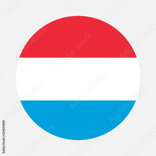 Foto Luxembourg flag circle on white background