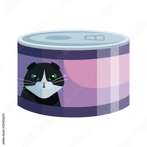 food cat in can isolated icon vector illustration design