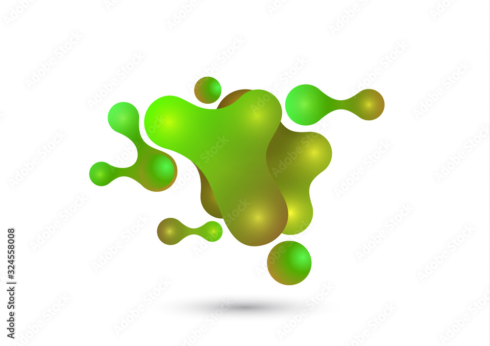 Abstract fluid and modern elements. Dynamic color shapes and lines. Liquid colorful gradient of organic forms. Isolate on a white background. Abstract fluid and modern elements. Dynamic color shapes and lines. Liquid colorful gradient of organic forms. Isolate on a white background.