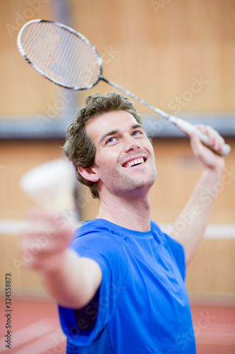Young man having a training