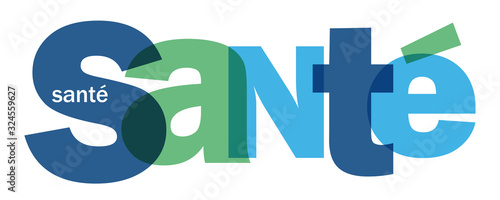 Bannière typographique vecteur SANTE