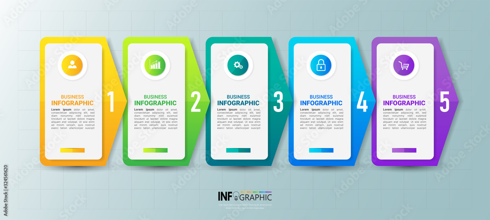 Infographics design template, 3D Business concept with 5 steps or options, can be used for workflow layout, diagram, annual report, web design.Creative banner, label vector. Infographics design template, 3D Business concept with 5 steps or options, can be used for workflow layout, diagram, annual report, web design.Creative banner, label vector.