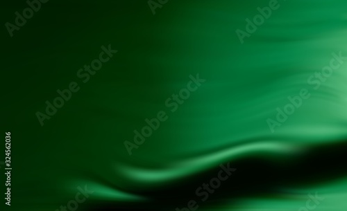 Silk emerald drape for Wallpaper. Green natural background with soft folds