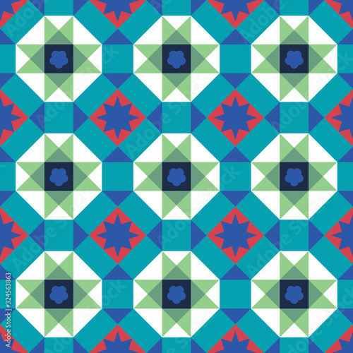 Canvas Print Vintage Peranakan Chinese Tiles Pattern in Georgetown Penang