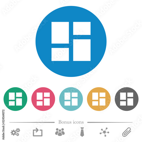 Admin dashboard panels flat round icons