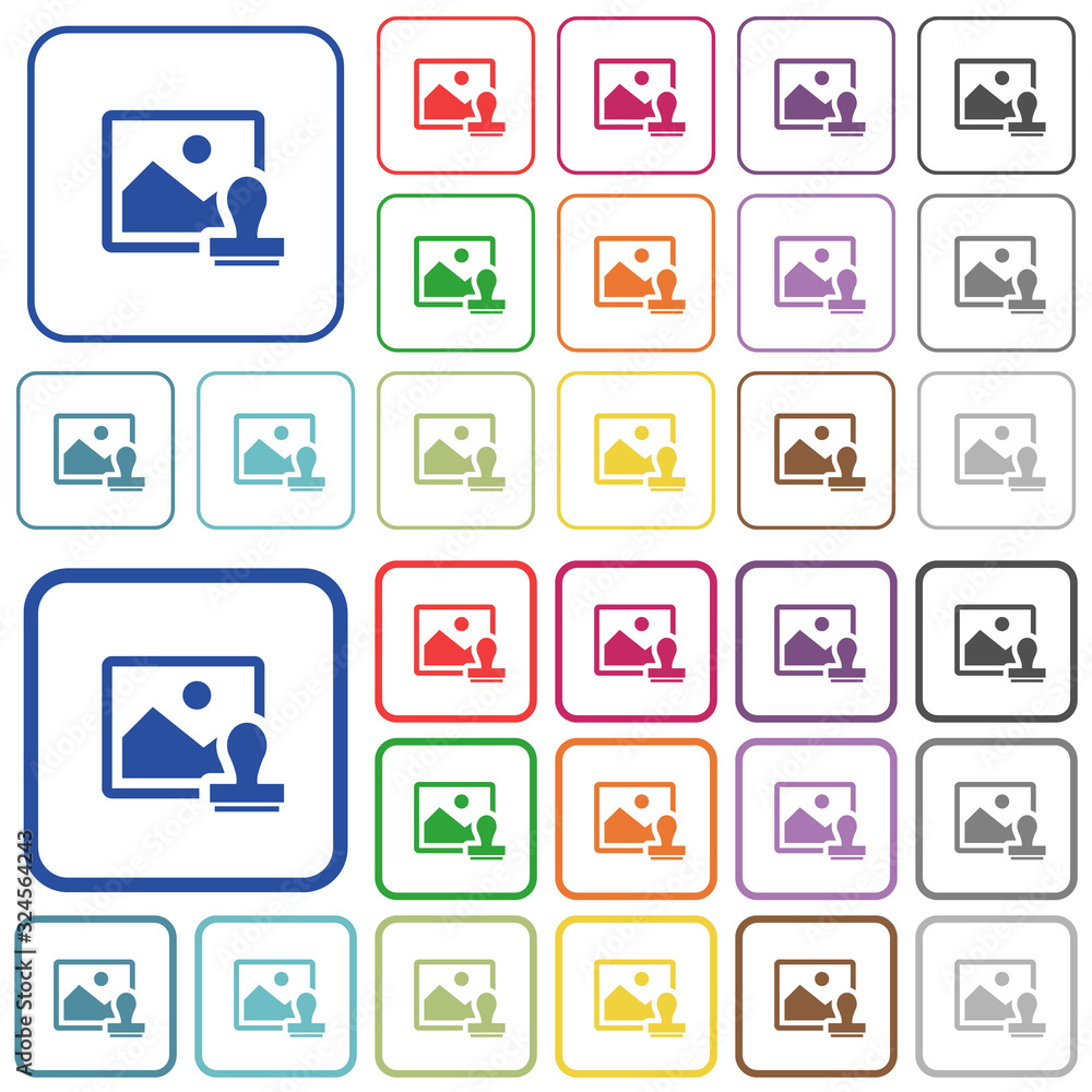 Image watermark outlined flat color icons Image watermark outlined flat color icons