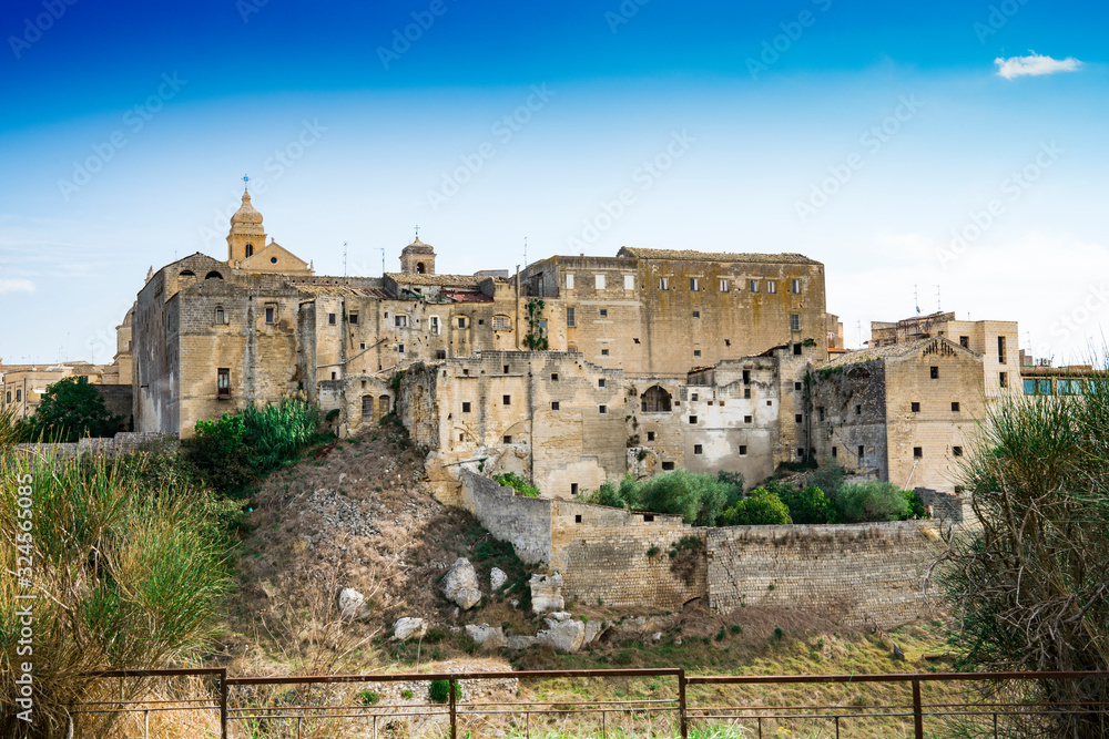 Cathedral and houses of Gravina di Puglia, Italy