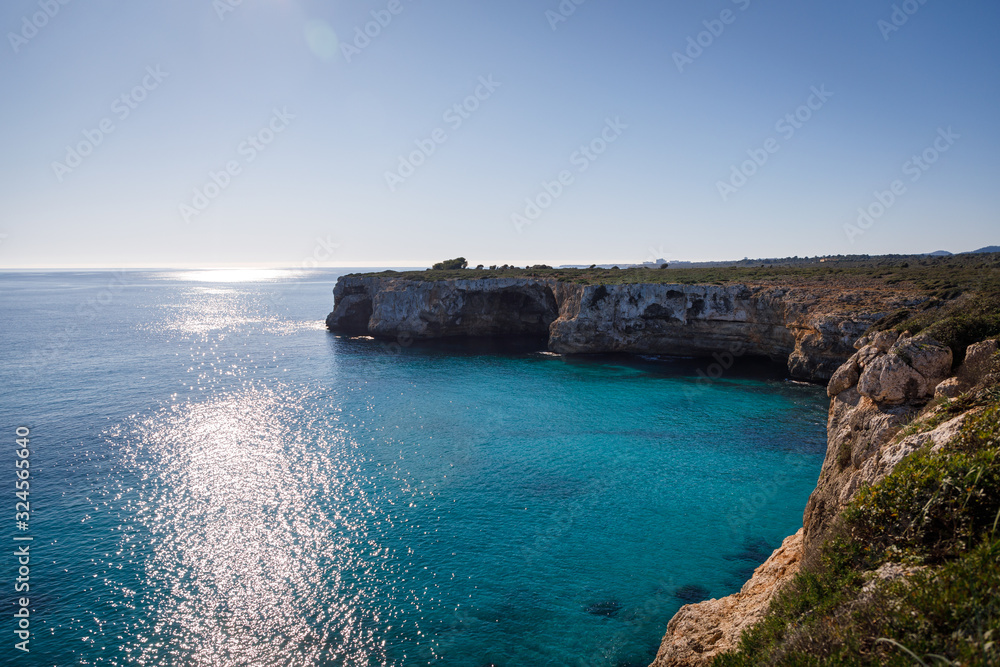The stony coast of Eastern Mallorca