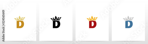  Royal Crown On Letter Logo Design D