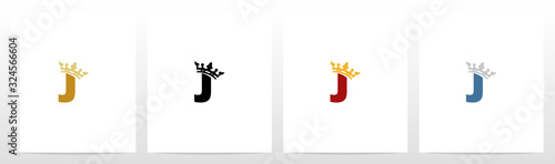  Royal Crown On Letter Logo Design J
