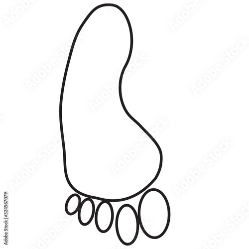 contour of one foot, isolated object on a white background, vector illustration