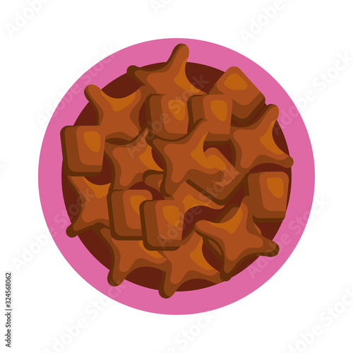 view aerial of dish food dog animal isolated icon vector illustration design