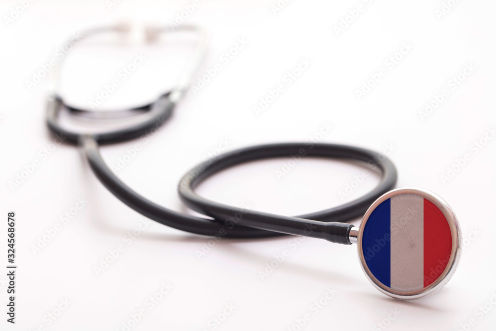 France healthcare concept. Medical stethoscope with country flag Stock  Photo | Adobe Stock