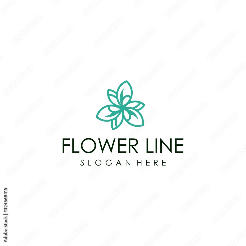 Beauty logo with a flower