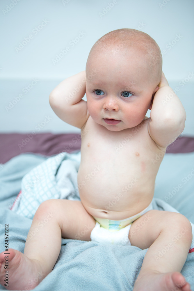 Cute baby at home