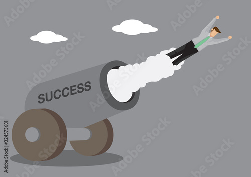 Propelled to Success Vector Illustration