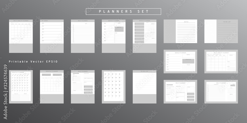 Planner Vector Simple Planner sheet vector Stock Vector | Adobe Stock