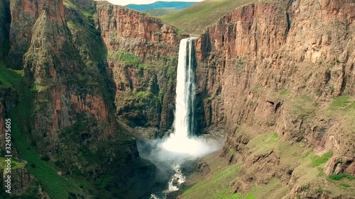 Scenic Panorama of Maletsunyane Falls, Lesotho photo