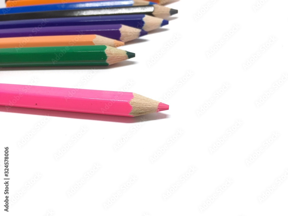 color pencils isolated on white background color pencils isolated on white background
