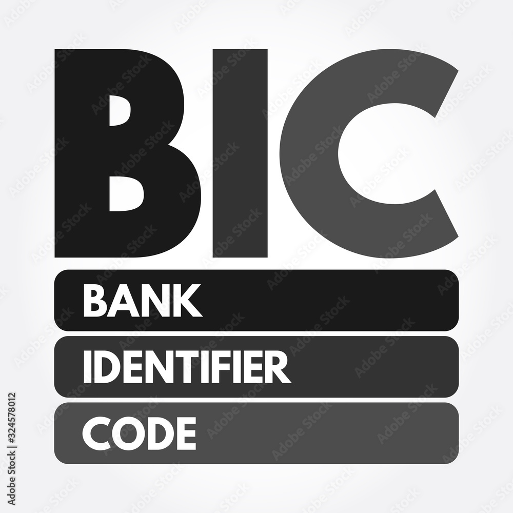 Vecteur Stock BIC - Bank Identifier Code acronym, business concept  background | Adobe Stock