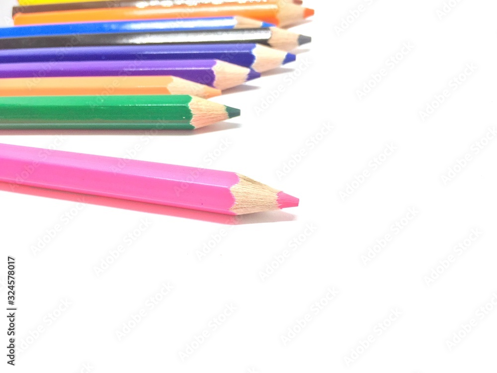 color pencils isolated on white background color pencils isolated on white background