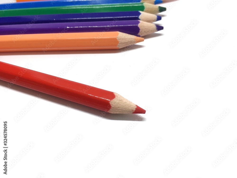 color pencils isolated on white background color pencils isolated on white background