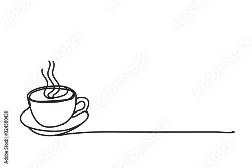 coffee cup ,line drawing style, vector design