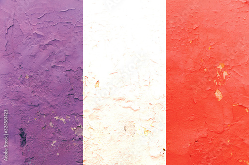 France flag painted on a weathered walll, background, texture. © Rawf8