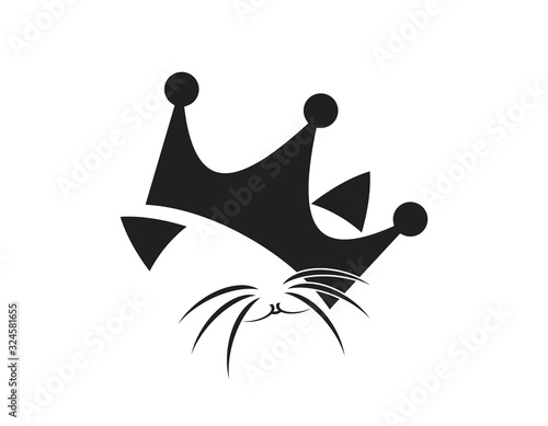 Vector illustration of the cat with crown