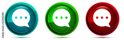Comment icon elegant round button set illustration
