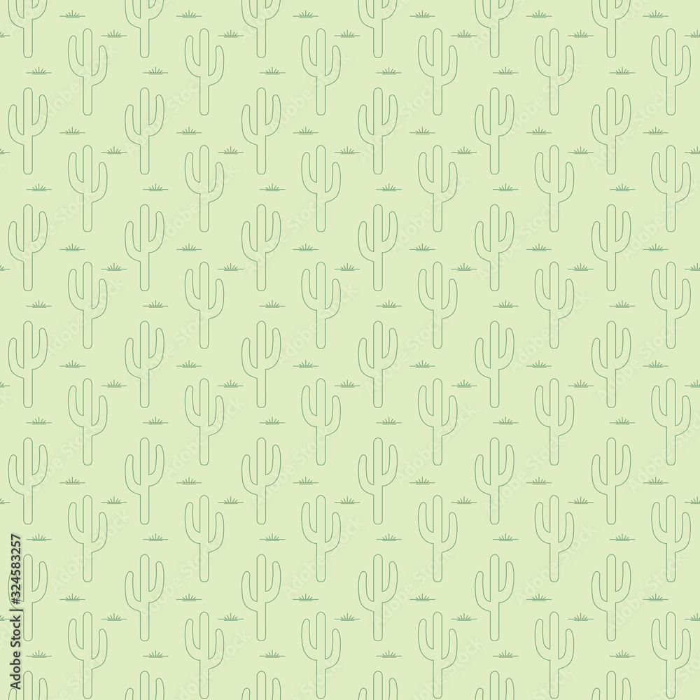 outline green saguaro cactus seamless vector background pattern outline green saguaro cactus seamless vector background pattern