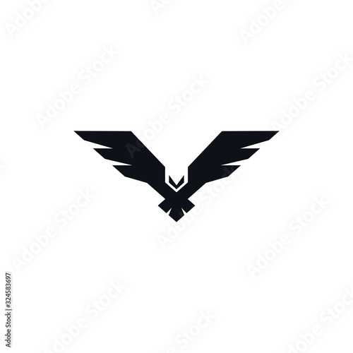 Fotografie, Obraz Hawk black icon on white background