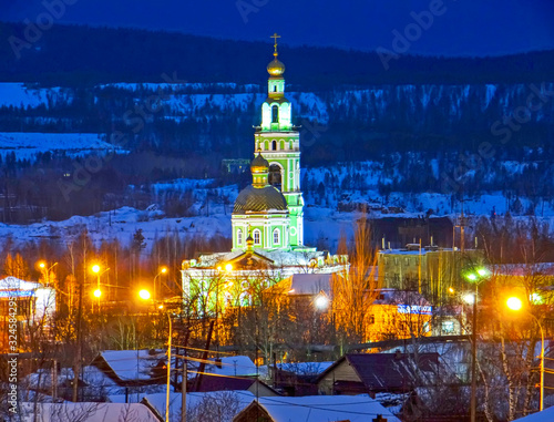Wallpaper Mural Holy Trinity single-faith church. Night view. Nizhny Tagil. Sverdlovsk region. Russia Torontodigital.ca