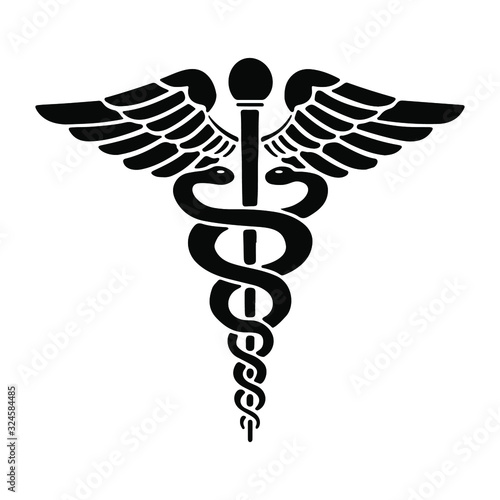 Caduceus - Medical Snake Logo Icon Vector Eps Isolated on White