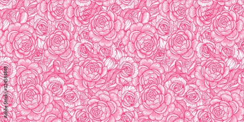 Blooming roses seamless pattern. Floral pattern for fabric. Roses background. vector illustration © Alwih