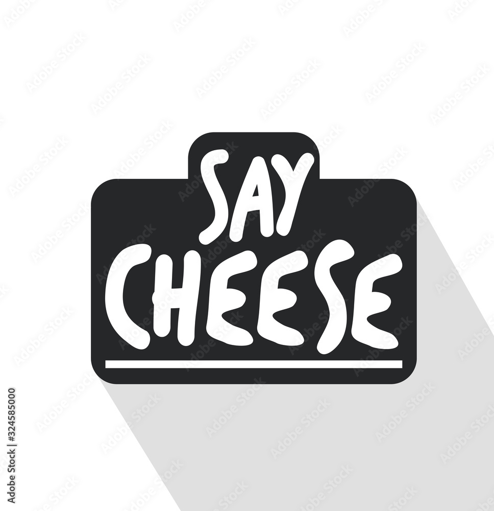 Camera with a say cheese note vector Camera with a say cheese note vector