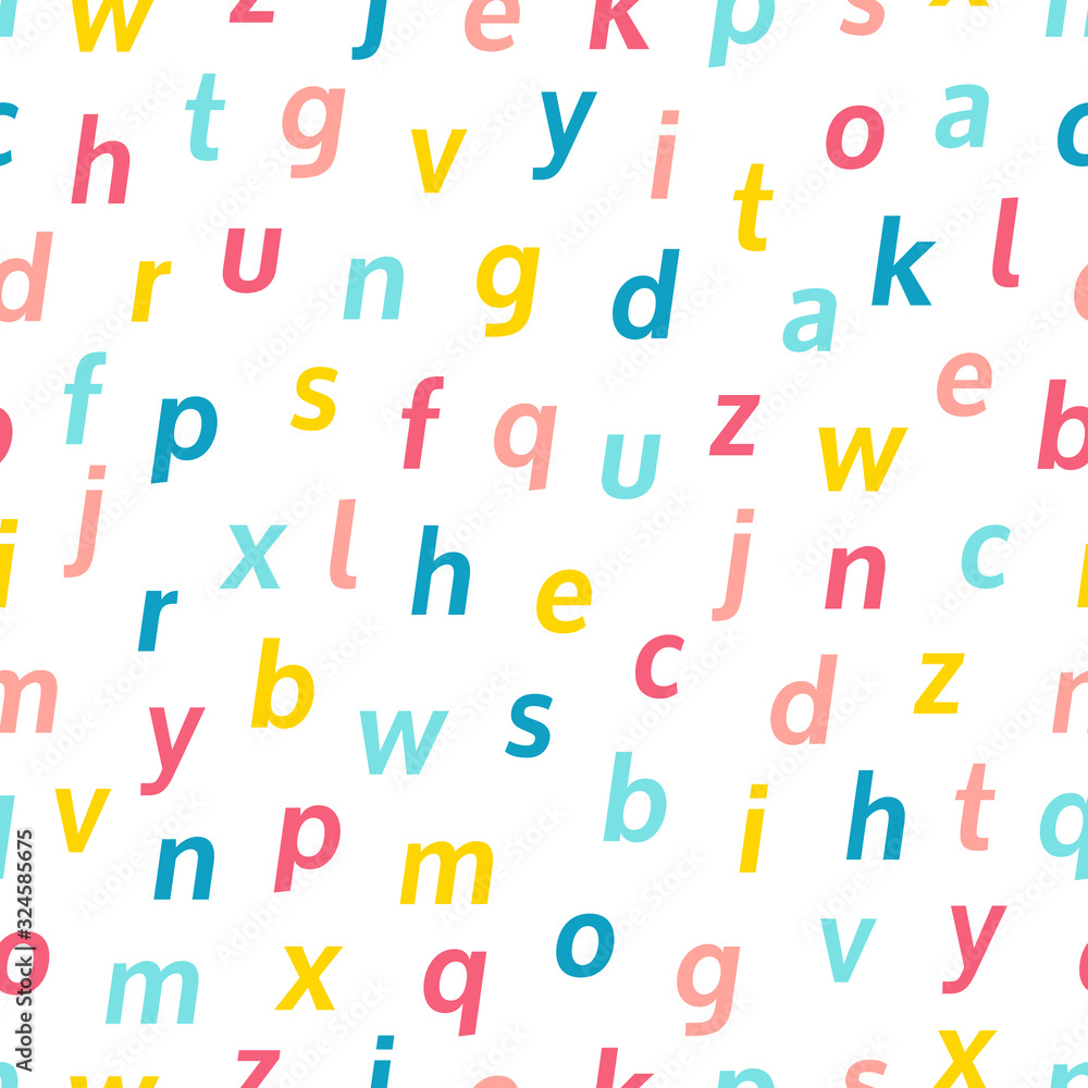 Alphabet vector seamless background