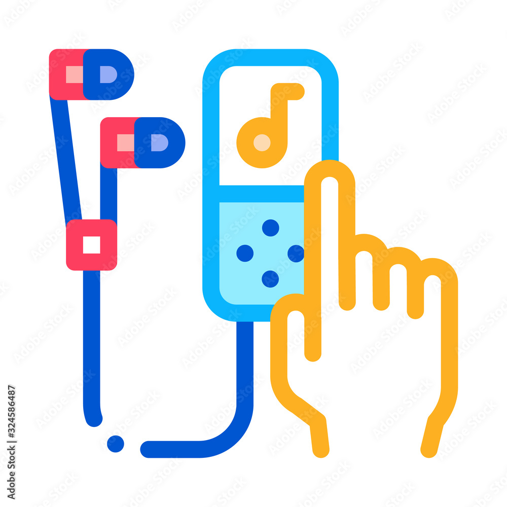 Music Player Icon Vector. Outline Music Player Sign. Isolated Contour Symbol Illustration Music Player Icon Vector. Outline Music Player Sign. Isolated Contour Symbol Illustration