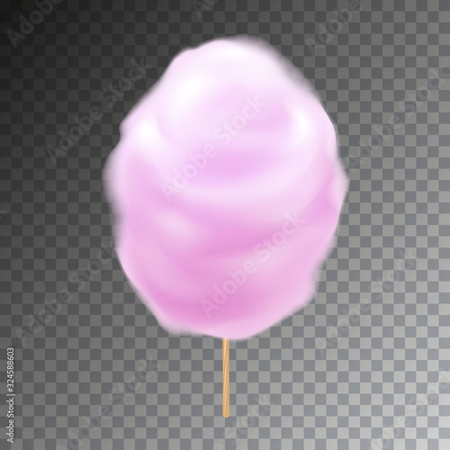 Colorful cotton candy on stick vector with transparency.