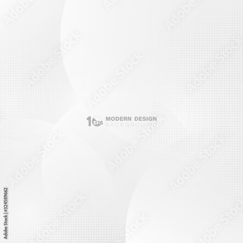 Abstract gradient white and gray circle pattern artwork of technology concept design background. illustration vector eps10