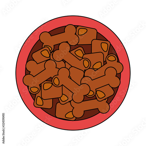 view aerial of dish food dog animal isolated icon vector illustration design