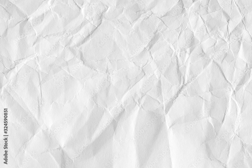Fototapeta premium The background is white with an old surface, with cracks and kinks. Texture of paper in retro style, crumple.
