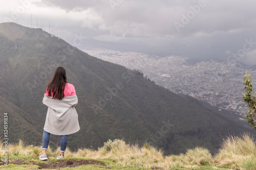 Pichincha, Ecuador  : Panoramic view at the Pichincha volcano, located just to the side of Quito, which wraps around its eastern slopes